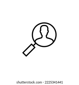 Ilustración vectorial de icono de contratación. Buscar símbolo y signo de vacante de trabajo. Concepto de recursos humanos. Contratación