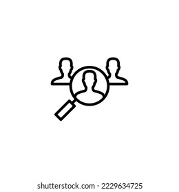 Einstellsymbol, Vektorgrafik. Zeichen und Symbol für freie Stellen suchen. Konzept der Humanressourcen Einstellung