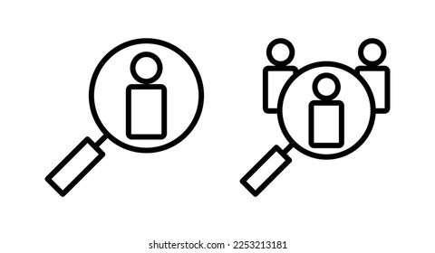 Hiring icon vector illustration. Search job vacancy sign and symbol. Human resources concept. Recruitment