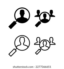 Hiring icon vector illustration. Search job vacancy sign and symbol. Human resources concept. Recruitment