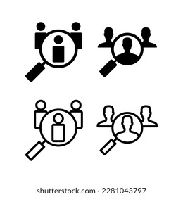 Hiring icon vector illustration. Search job vacancy sign and symbol. Human resources concept. Recruitment
