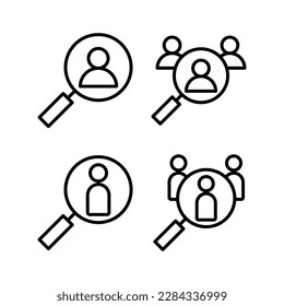 Hiring icon vector illustration. Search job vacancy sign and symbol. Human resources concept. Recruitment