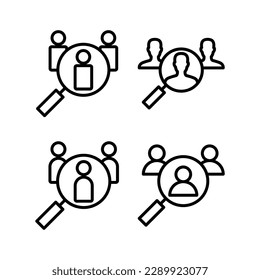 Hiring icon vector illustration. Search job vacancy sign and symbol. Human resources concept. Recruitment