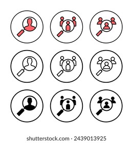 Hiring icon vector illustration. Search job vacancy sign and symbol. Human resources concept. Recruitment