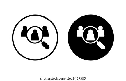 Hiring icon vector illustration. Search job vacancy sign and symbol. Human resources concept. Recruitment