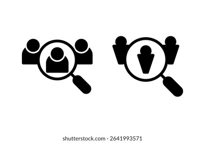 Hiring icon vector illustration. Search job vacancy sign and symbol. Human resources concept. Recruitment