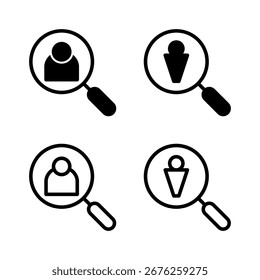 Hiring icon vector illustration. Search job vacancy sign and symbol. Human resources concept. Recruitment