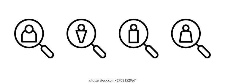 Hiring icon vector illustration. Search job vacancy sign and symbol. Human resources concept. Recruitment