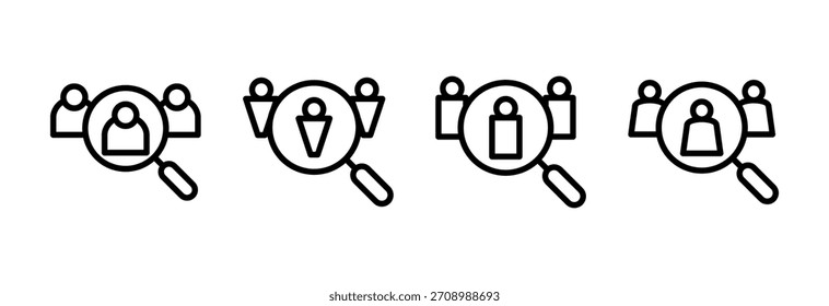 Hiring icon vector illustration. Search job vacancy sign and symbol. Human resources concept. Recruitment