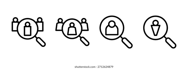 Hiring icon vector illustration. Search job vacancy sign and symbol. Human resources concept. Recruitment