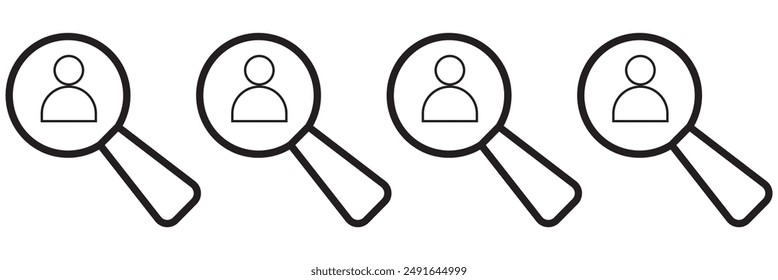 Hiring-Symbol Vektorgrafik isoliert auf weißem Hintergrund. Personalkonzept. Rekrutierung Symbol für offene Suchen. Miete. Symbol "Personen suchen"