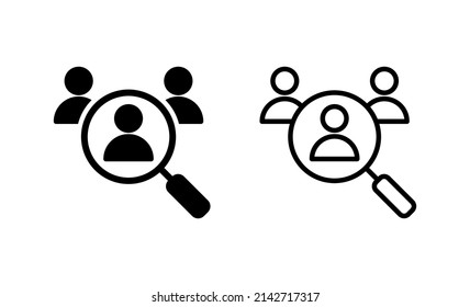 Hiring icon vector. Search job vacancy sign and symbol. Human resources concept. Recruitment