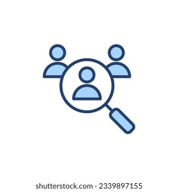 Vector de icono de contratación. Buscar símbolo y signo de vacante de trabajo. Concepto de recursos humanos. Contratación
