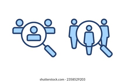 Hiring icon vector. Search job vacancy sign and symbol. Human resources concept. Recruitment