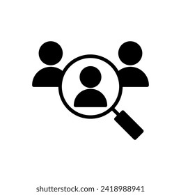 Hiring icon vector. Search job vacancy icon. Human resources concept. Recruitment