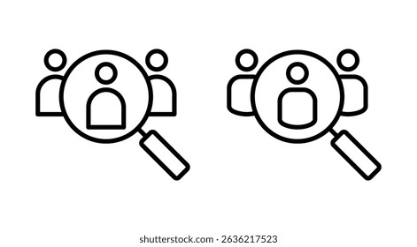 Hiring icon vector. Search job vacancy sign and symbol. Human resources concept. Recruitment