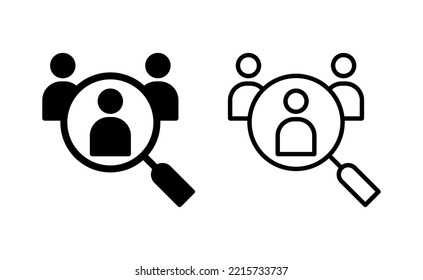 Hiring icon vector for web and mobile app. Search job vacancy sign and symbol. Human resources concept. Recruitment
