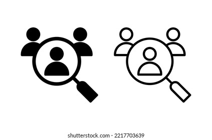 Hiring icon vector for web and mobile app. Search job vacancy sign and symbol. Human resources concept. Recruitment