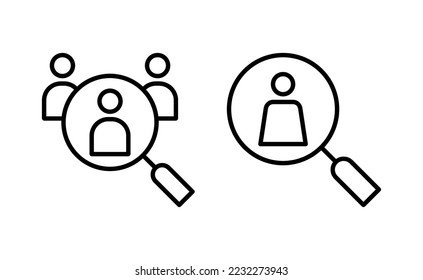 Hiring icon vector for web and mobile app. Search job vacancy sign and symbol. Human resources concept. Recruitment