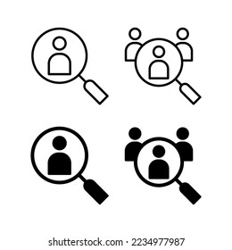 Hiring icon vector for web and mobile app. Search job vacancy sign and symbol. Human resources concept. Recruitment