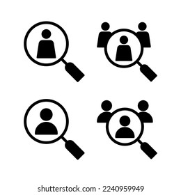 Hiring icon vector for web and mobile app. Search job vacancy sign and symbol. Human resources concept. Recruitment