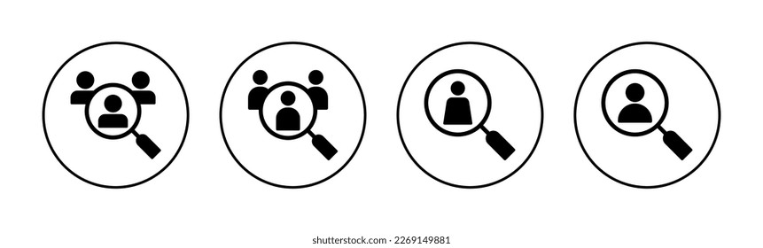 Hiring icon vector for web and mobile app. Search job vacancy sign and symbol. Human resources concept. Recruitment