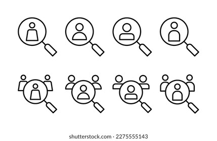 Hiring icon vector for web and mobile app. Search job vacancy sign and symbol. Human resources concept. Recruitment