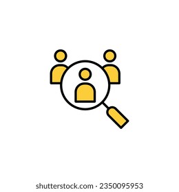 Icon-Vektor für die Einstellung von Web- und mobilen Anwendungen. Zeichen und Symbol für freie Stellen suchen. Konzept der Humanressourcen Einstellung
