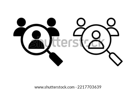 Hiring icon vector for web and mobile app. Search job vacancy sign and symbol. Human resources concept. Recruitment
