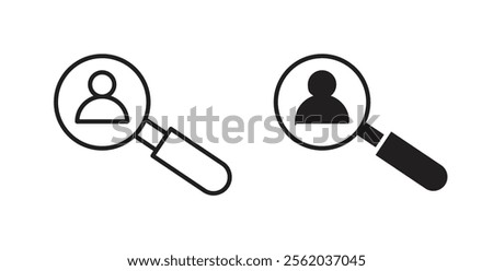 Hiring icons in flat and line style set.