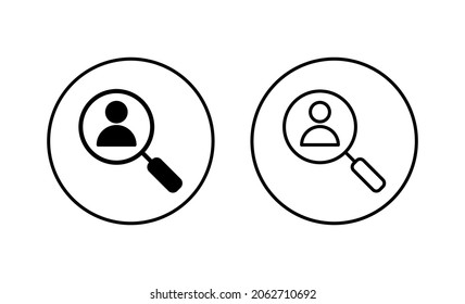 Hiring icons set. Search job vacancy sign and symbol. Human resources concept. Recruitment