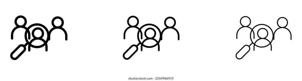 Hiring icons in tree different stroke sizes