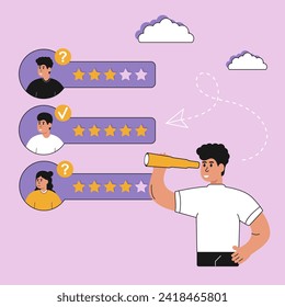  Hiring illustrations. Hr managers searching new employee, reading CV and giving job candidate review. Recruitment agency concept. Vector illustration isolated on background