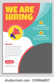 Hiring Job Flyer, Poster We Are Hiring Job Advertisement Flyer Template, Vector	