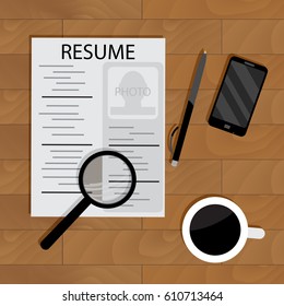 Hiring for job. Motivational and find career, resume and search work. Vector illustration