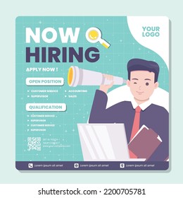 Hiring job template concept illustration