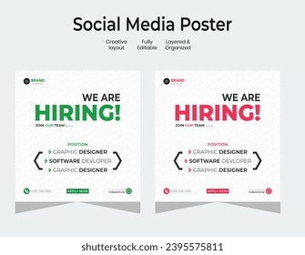 Hiring Job vacancy design poster. We are hiring post feed on square design. Open recruitment regional sales manager design template. Social media find a job layout