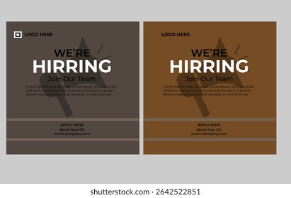 Hiring job vacancy social media post or square web banner template vector design template .