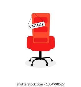 Hiring Job. Vacant Seat Isolated On White. Seat Vacant Job, Hiring And Wanted Talent, Vector Illustration