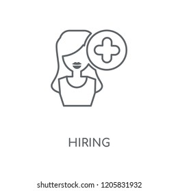 Hiring linear icon. Hiring concept stroke symbol design. Thin graphic elements vector illustration, outline pattern on a white background, eps 10.
