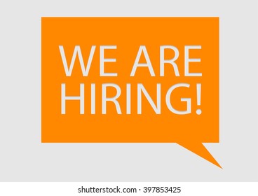 Hiring message flat style illustration