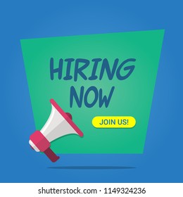 Hiring Now Banner with Megaphone