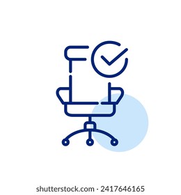Einstellung einer offenen Stelle im Büro. Humanressourcen. Pixel perfektes, bearbeitbares Strichsymbol