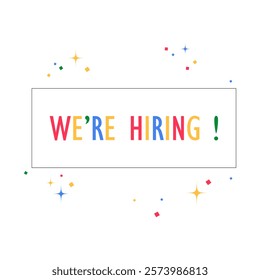 Hiring Poster With We Are Hiring Text In Flat Vector Illustration Symbolizing Job Vacancies And Recruitment Advertisement, Isolated On White Background.