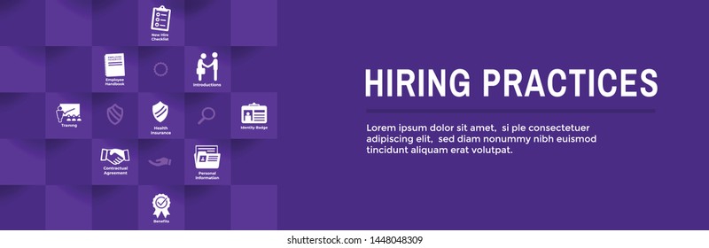 Hiring Practices icon set - web header banner