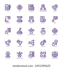 Hiring Process icon pack for your website, mobile, presentation, and logo design. Hiring Process icon basic line gradient design. Vector graphics illustration and editable stroke.