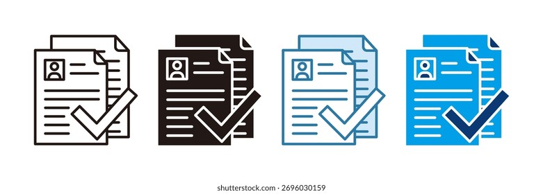 Ícone do Processo de Admissão Definir Coleção de Vários Estilos