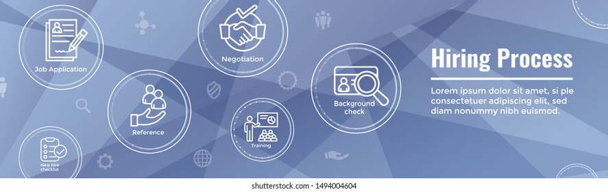 Hiring Process icon set and web header banner