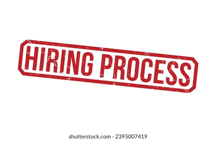 Hiring Process Red Rubber Stamp vector design.