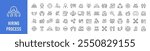 Hiring Process web icons in line style. Human resources, training, work, job, candidates, collection. Vector illustration.